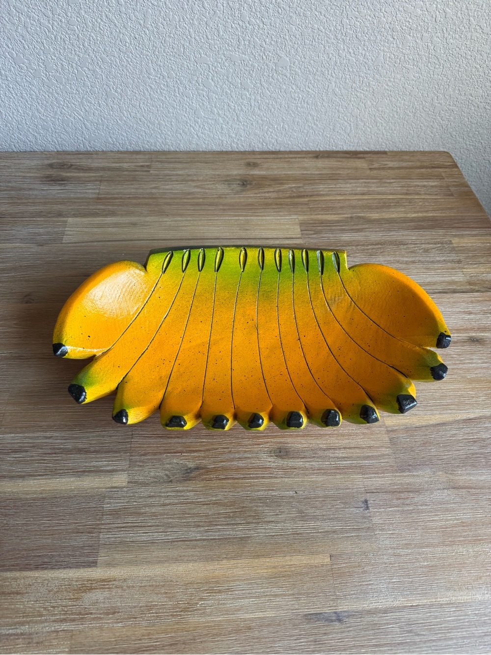 Hand-Painted Yellow Banana Decorative Tray Galleria Arte Brasil